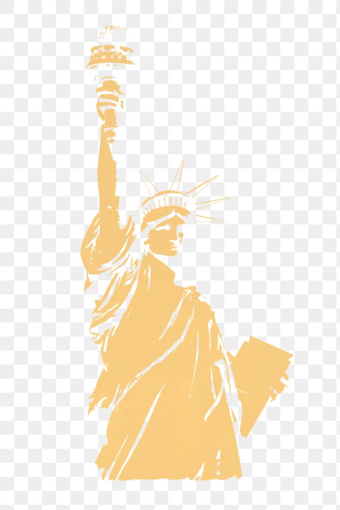 Statue of Liberty png sticker, New York's landmark  on transparent background.   Remixed by rawpixel.