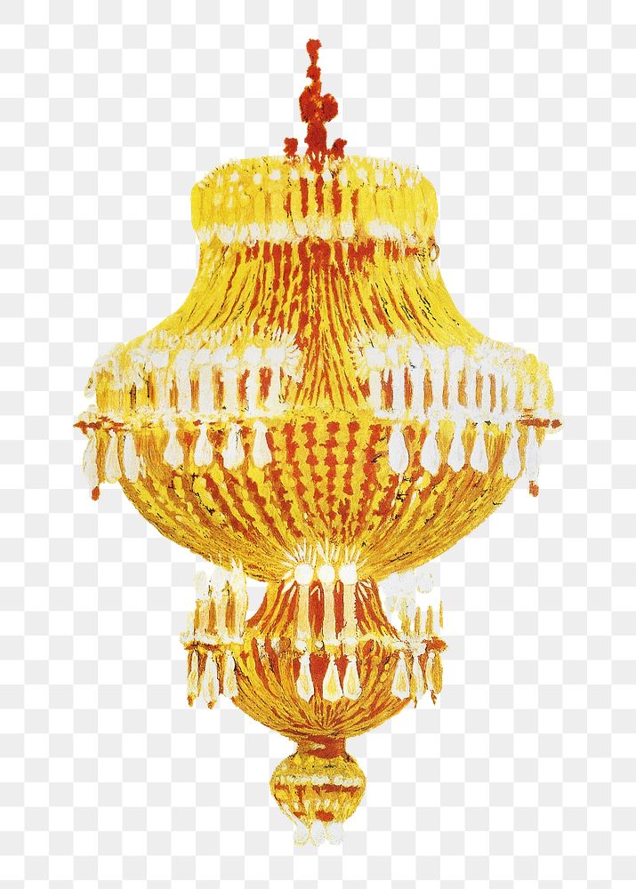 Chandelier png sticker, transparent background. Original public domain image from Wikimedia Commons. Digitally enhanced by…