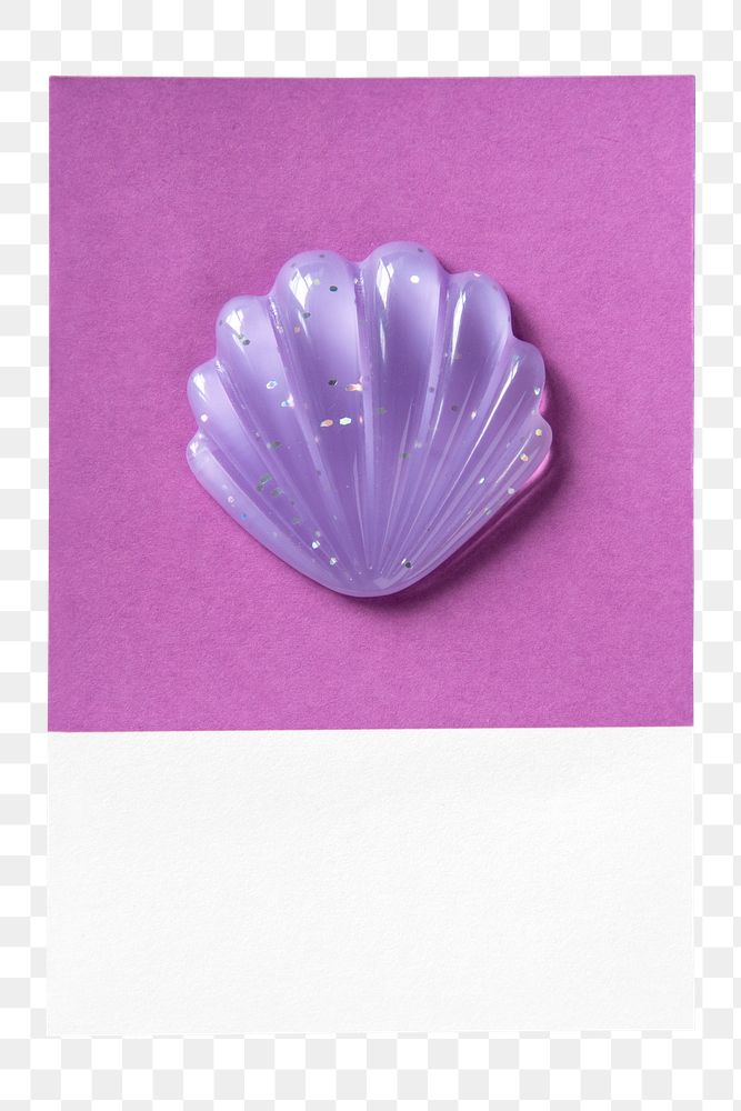 3D png seashell, purple shape in transparent background