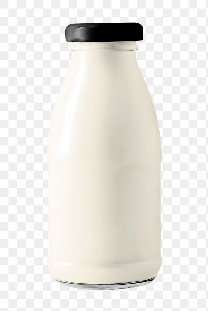 Milk bottle png sticker, transparent background