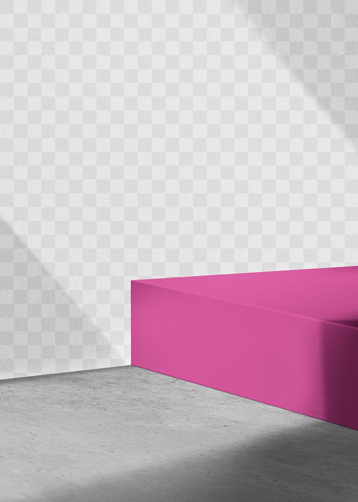 Product backdrop mockup png pink podium sticker, transparent background