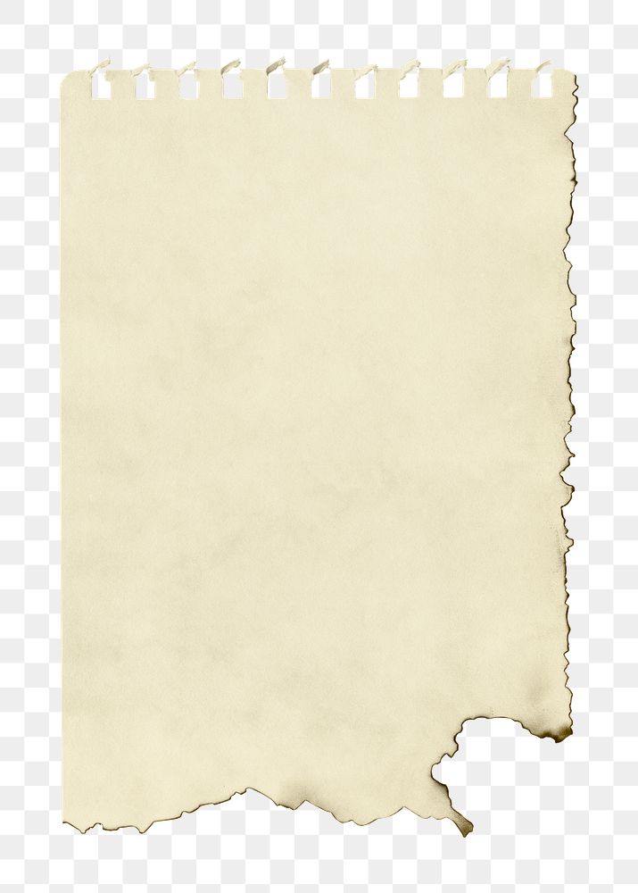 Old Burnt Paper Png Sticker, 