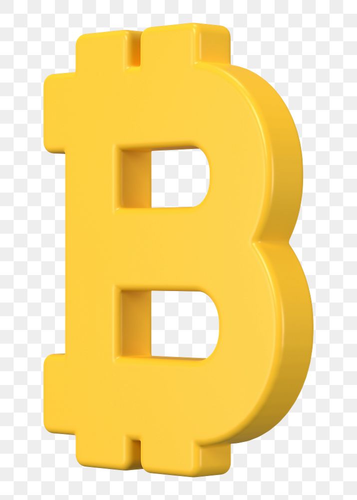 3D Bitcoin png blockchain cryptocurrency icon, open-source finance