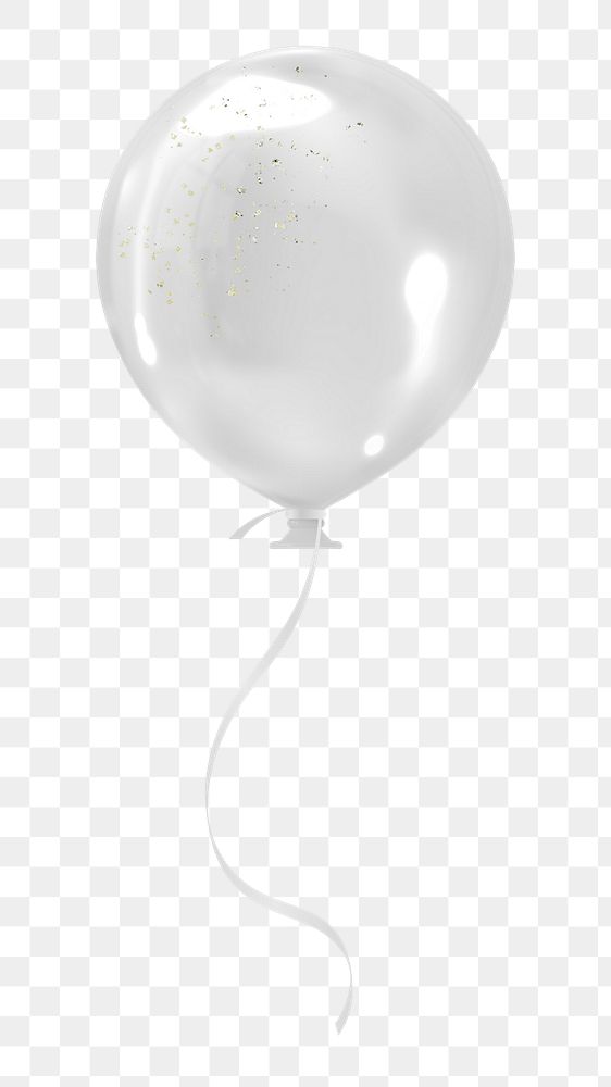 Silver balloon png sticker, transparent background