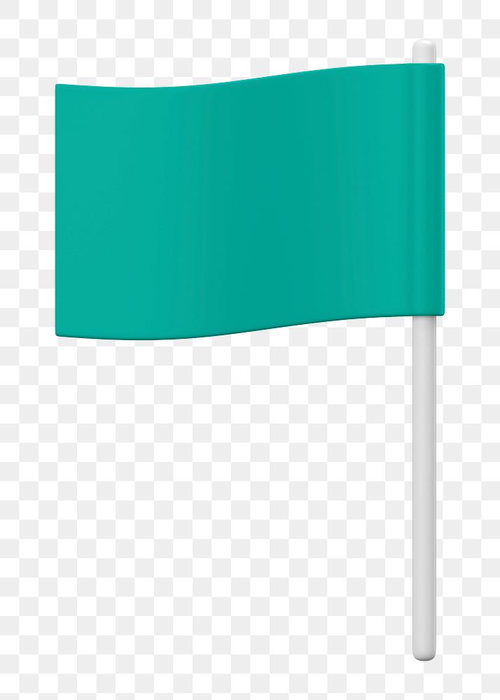 Green flag png mockup, transparent background