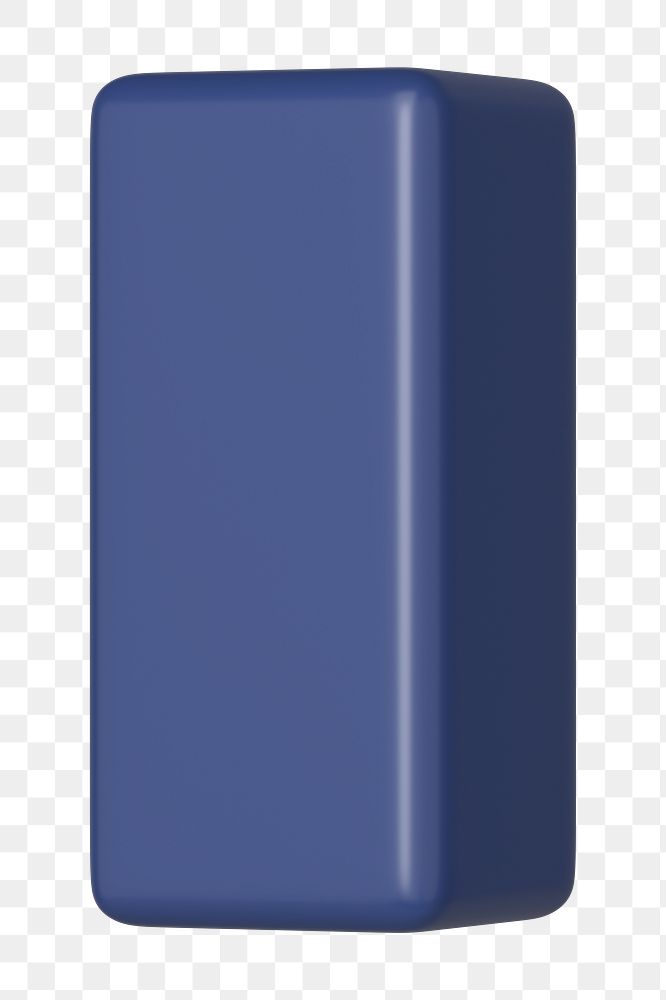 Blue bar shape png 3D rendered sticker, transparent background