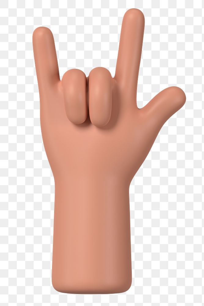 ILY hand png sign, gesture in 3D design, transparent background