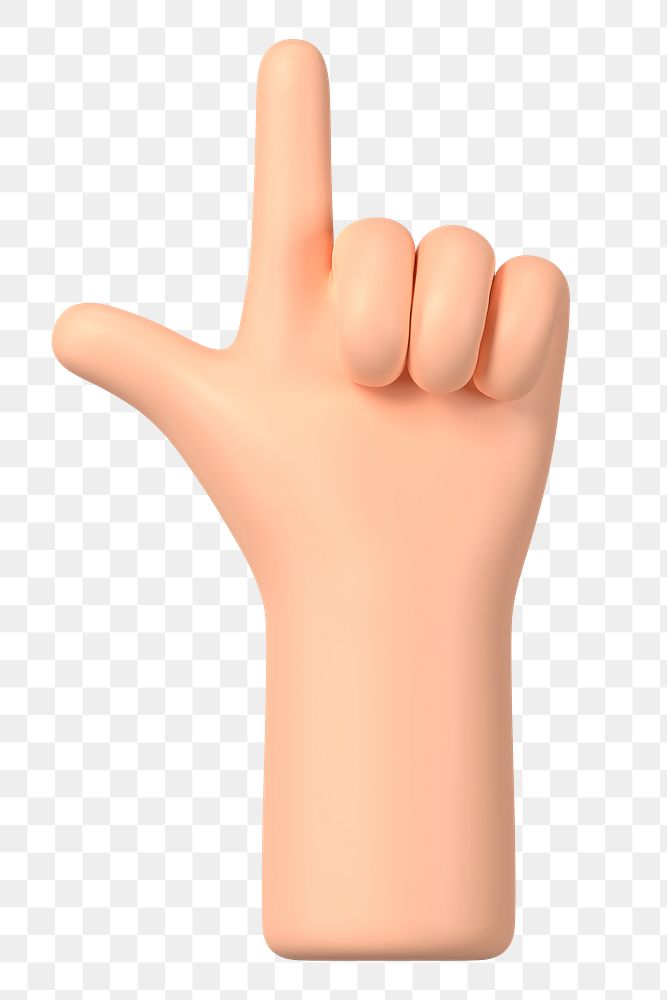 Finger-pointing hand png gesture, 3D illustration, transparent background