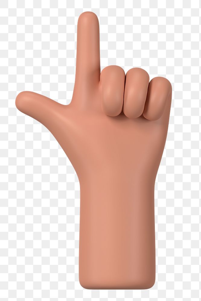 Finger-pointing tanned png hand gesture, 3D illustration, transparent background