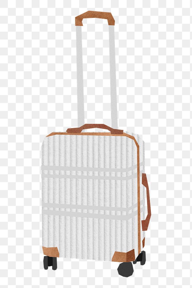 White luggage png sticker, transparent background