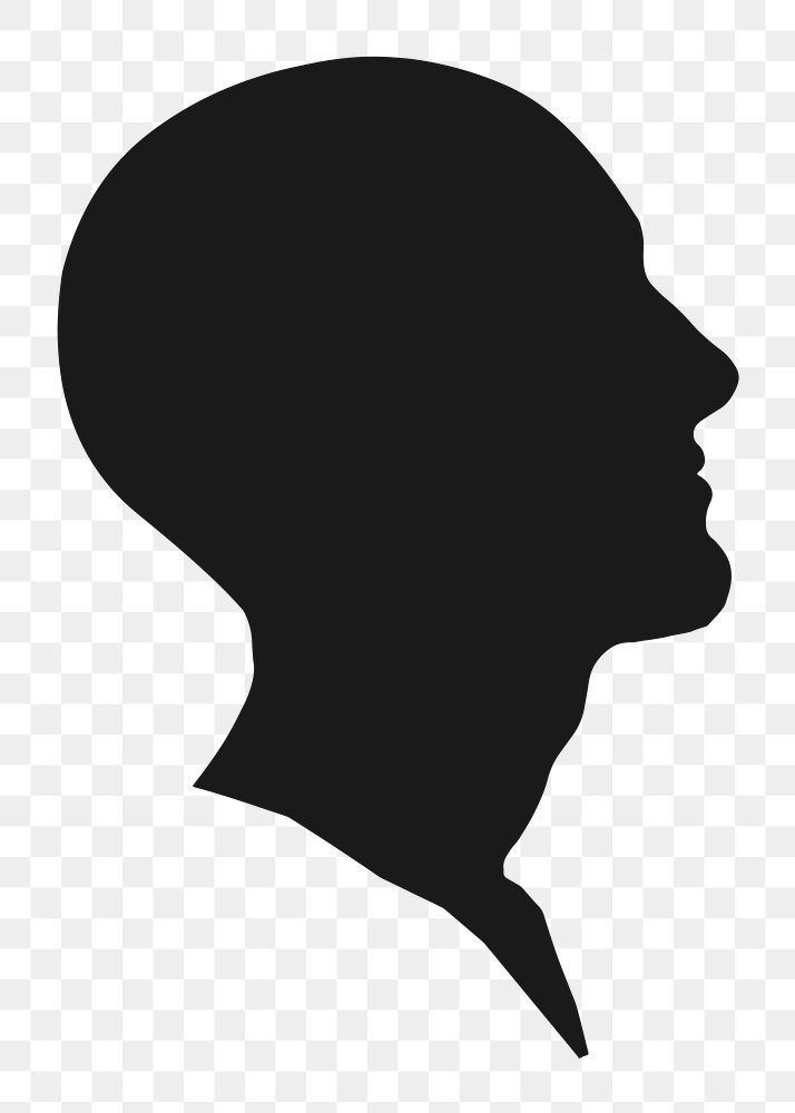 Silhouette head png sticker, transparent background