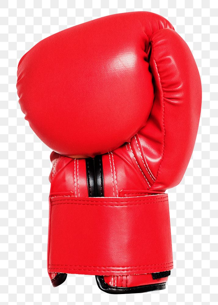 Red boxing glove png sticker, transparent background