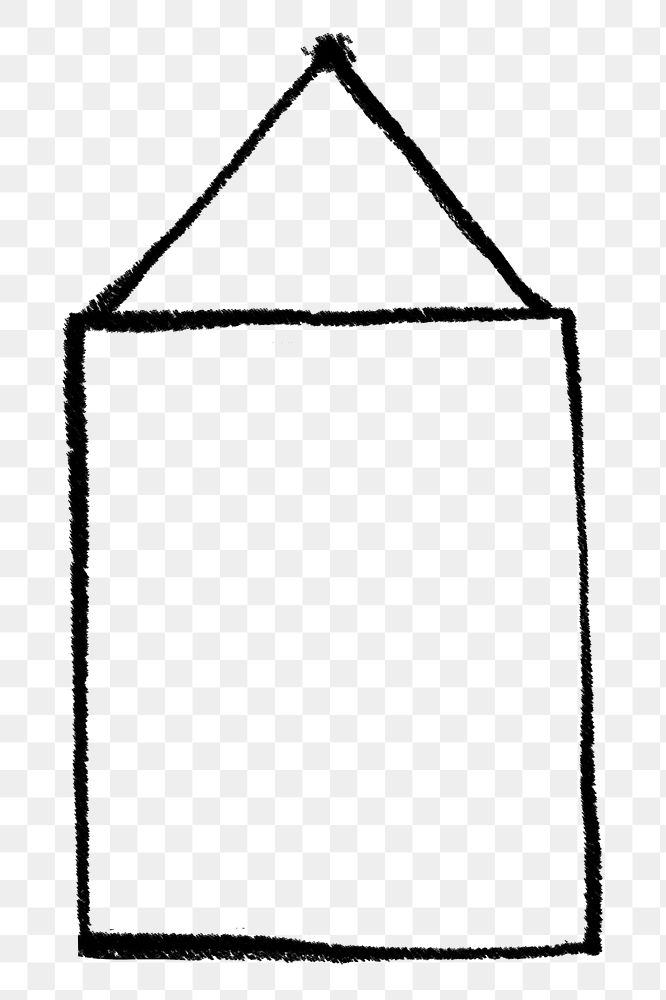 Blank poster  png hanging on wall doodle, transparent background