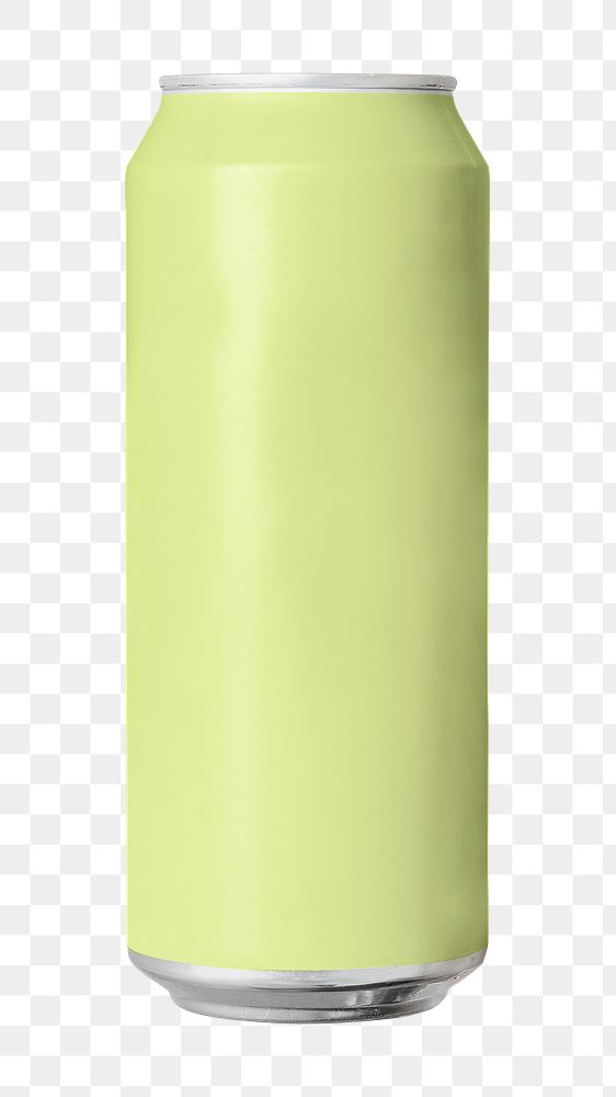 Green soda can png, blank design space, transparent background