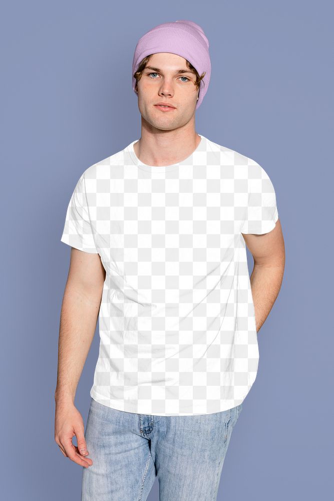 Men's t-shirt png mockup, casual apparel, transparent design