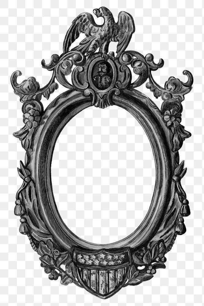 Vintage ornate png frame on transparent background, remixed from the artwork of Katherine Hastings