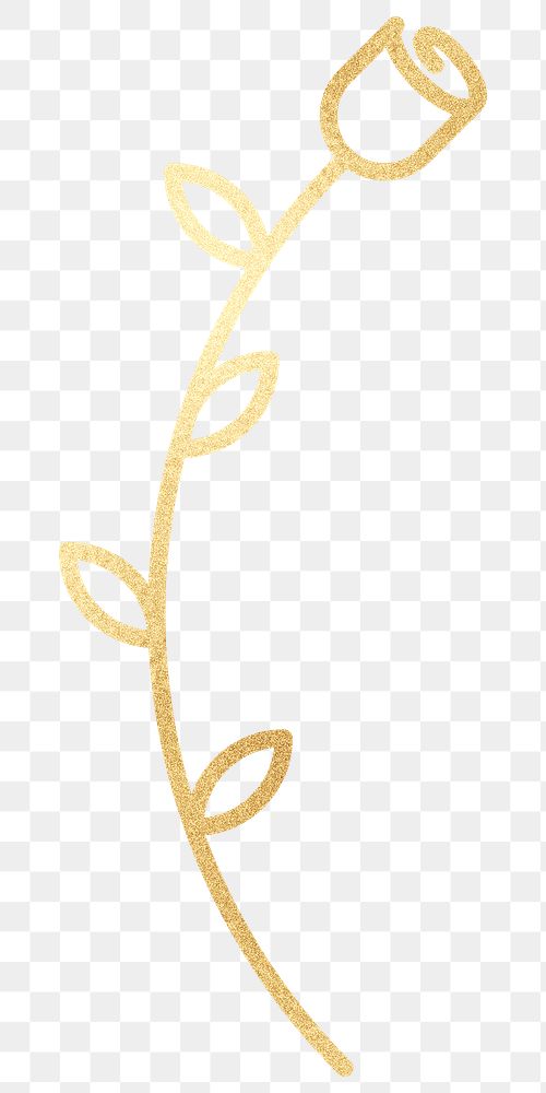 Gold rose png flower sticker, transparent background, remixed by rawpixel