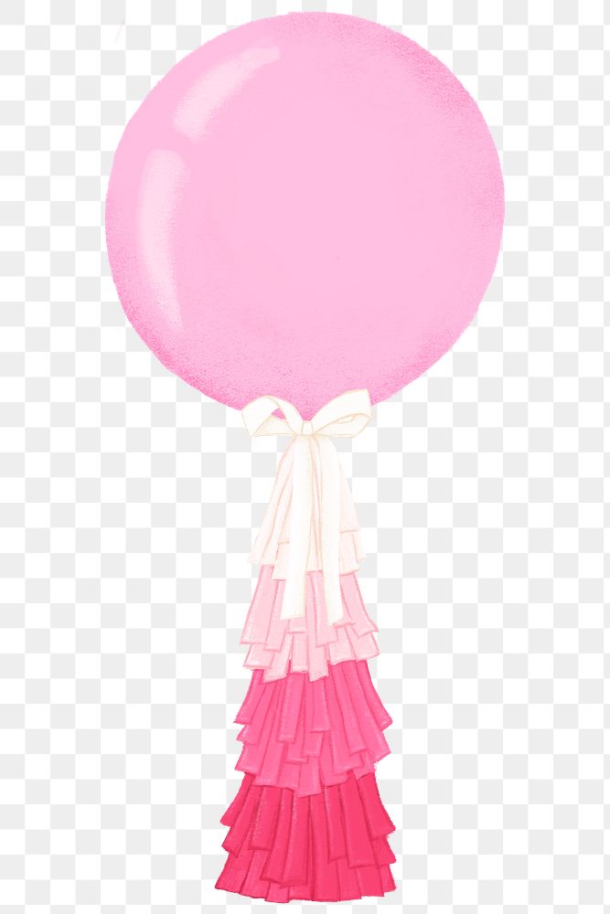 Pink balloon png sticker, baby shower decor, transparent background