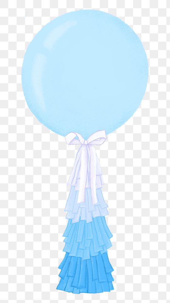 Blue balloon png sticker, baby shower decor, transparent background