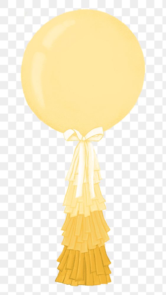 Yellow balloon png sticker, baby shower decor, transparent background