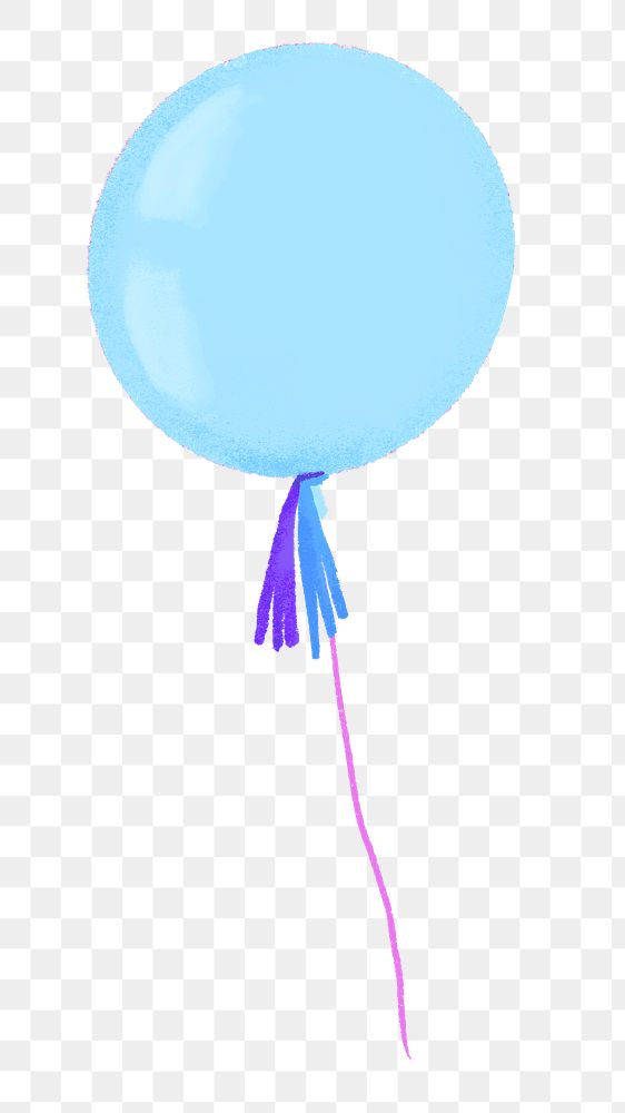 Blue balloon png sticker, New Year party decor, transparent background