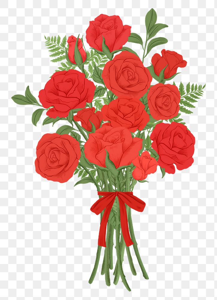Rose rose bouquet png Valentine's sticker, transparent background