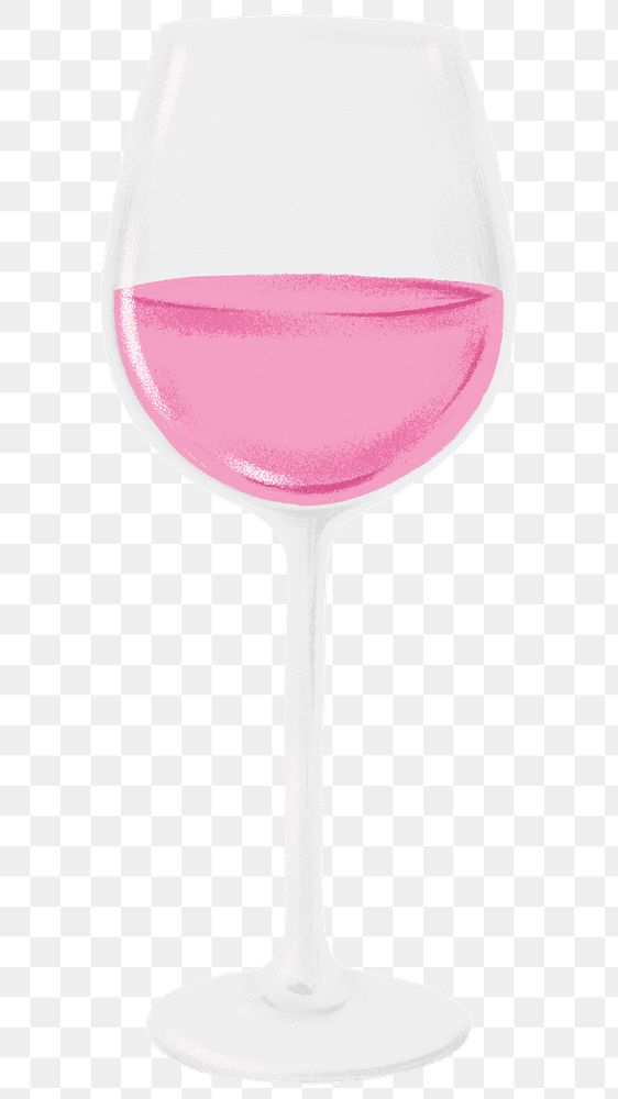 Pink sparkling png wine glass sticker, celebration drink, transparent background