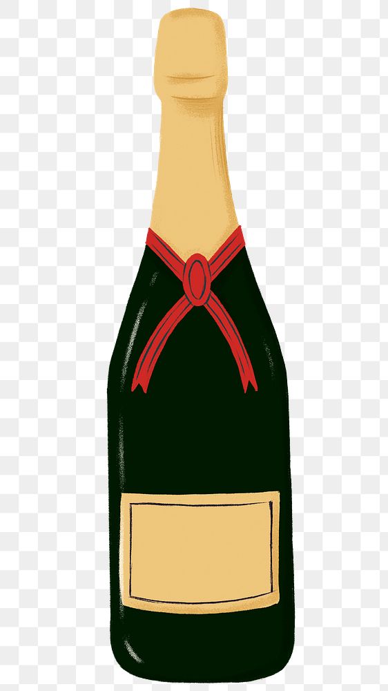 Champagne bottle png sticker, celebration drink graphic, transparent background