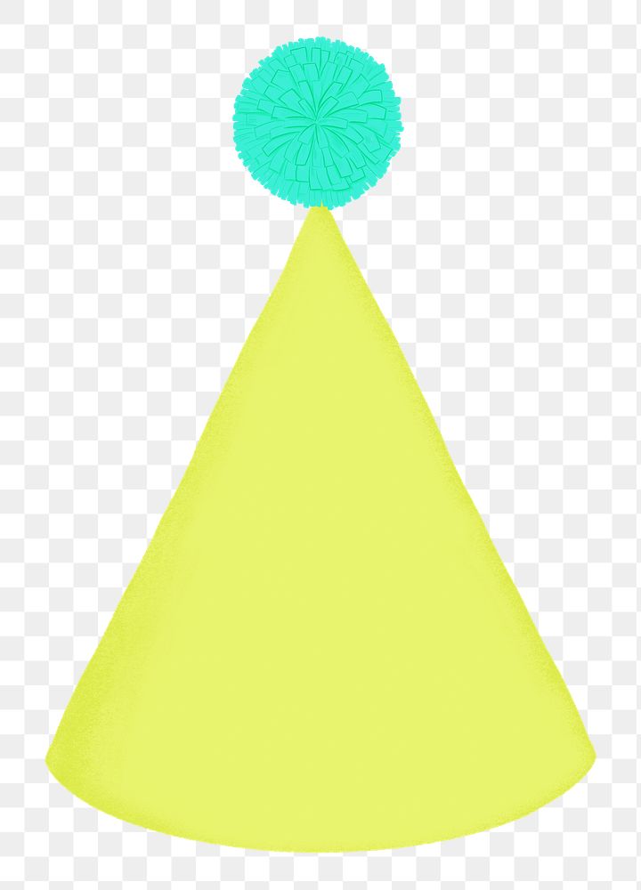 Green cone hat png sticker, birthday accessory graphic, transparent background