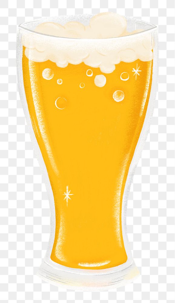 Beer glass png sticker, pint, celebration drink graphic, transparent background
