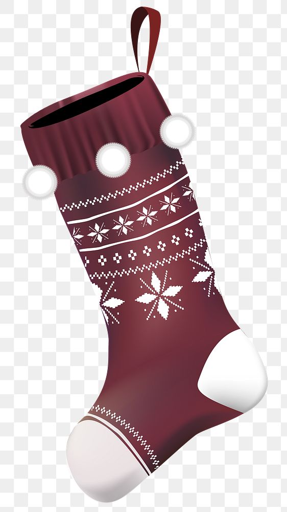 Christmas stocking png home decoration sticker, transparent background