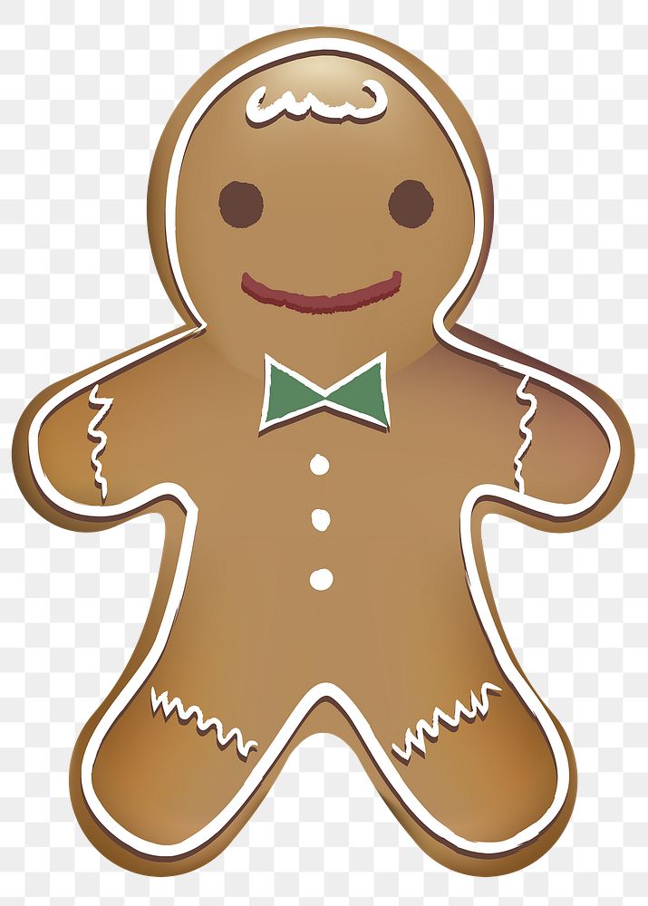 Gingerbread cookie png Christmas sticker, transparent background