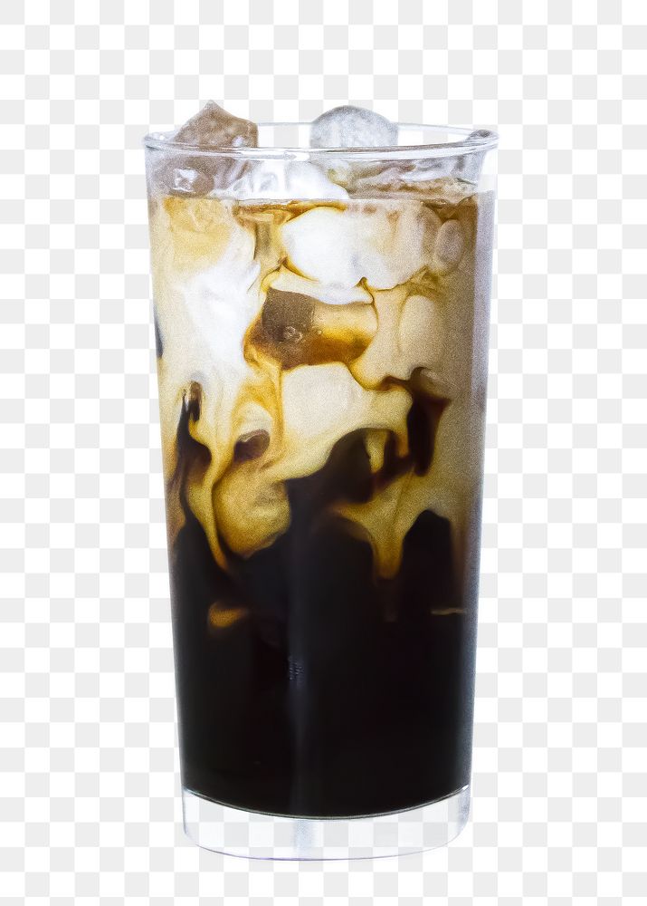 Iced coffee png beverage sticker, transparent background