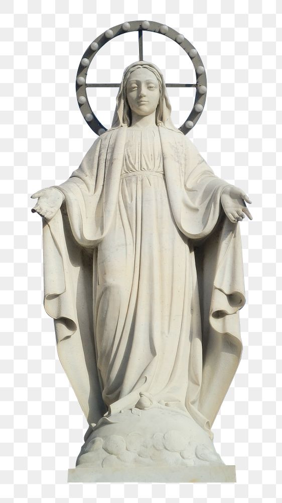 Virgin Mary statue png sticker, transparent background