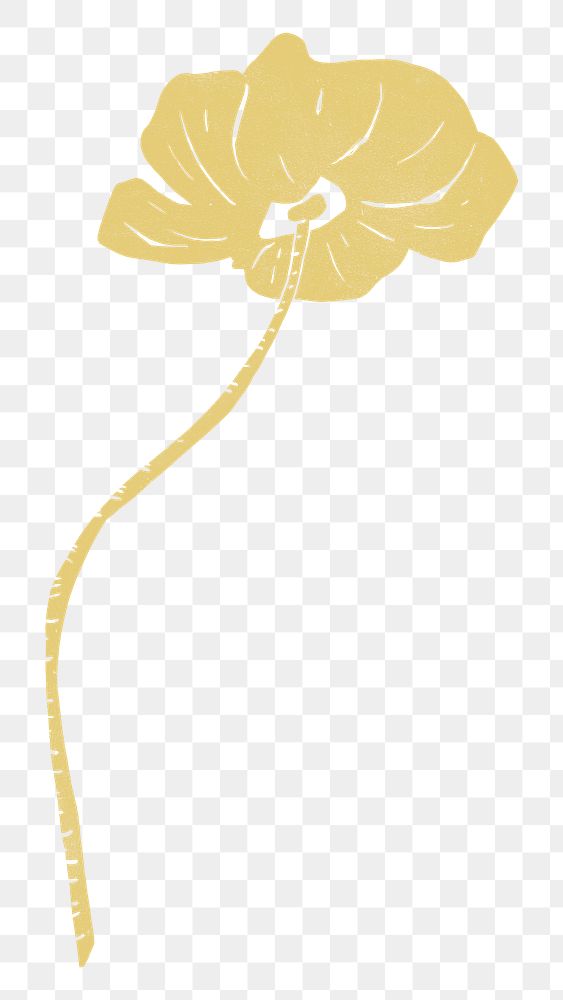 Gold flower png sticker, transparent background