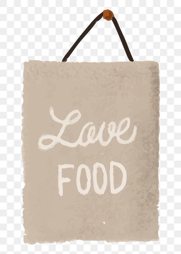 Love food png hanging poster sticker, transparent background