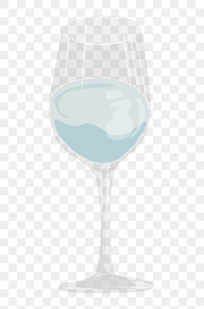PNG wine glass & water sticker, transparent background