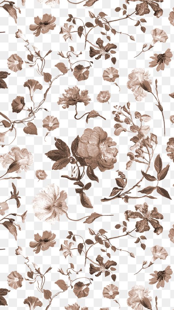 Flower pattern png vintage sticker, painting by Pierre Joseph Redouté on transparent background. Remixed by rawpixel.