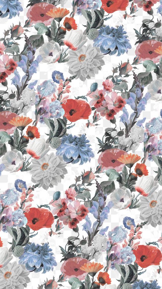 PNG vintage flower pattern sticker, painting by Pierre Joseph Redouté on transparent background. Remixed by rawpixel.