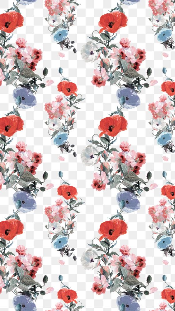 Flower pattern png vintage sticker, painting by Pierre Joseph Redouté on transparent background. Remixed by rawpixel.