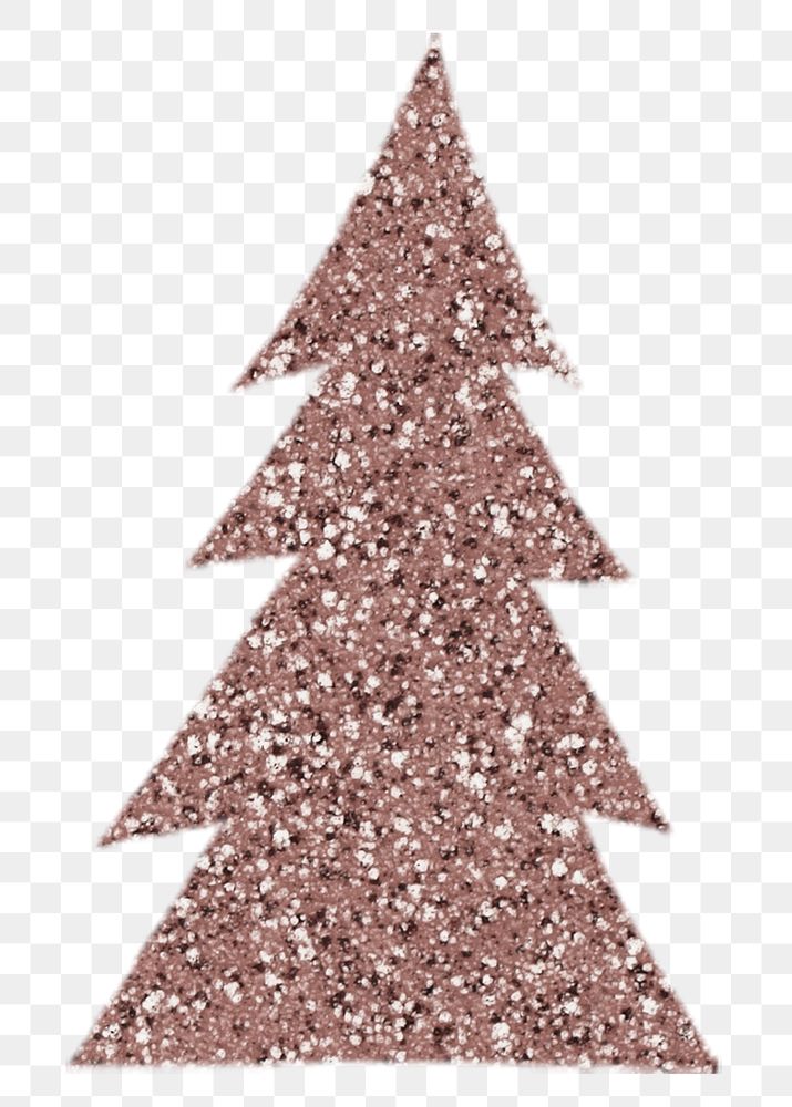 Christmas tree png glitter sticker, transparent background