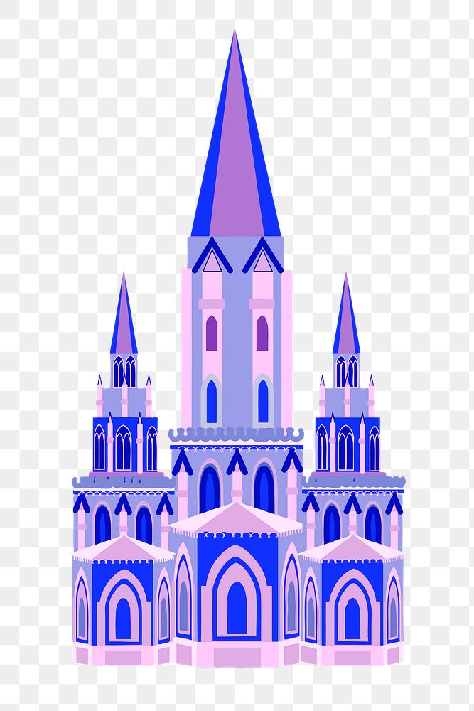 PNG Purple castle clipart, transparent background. Free public domain CC0 image.