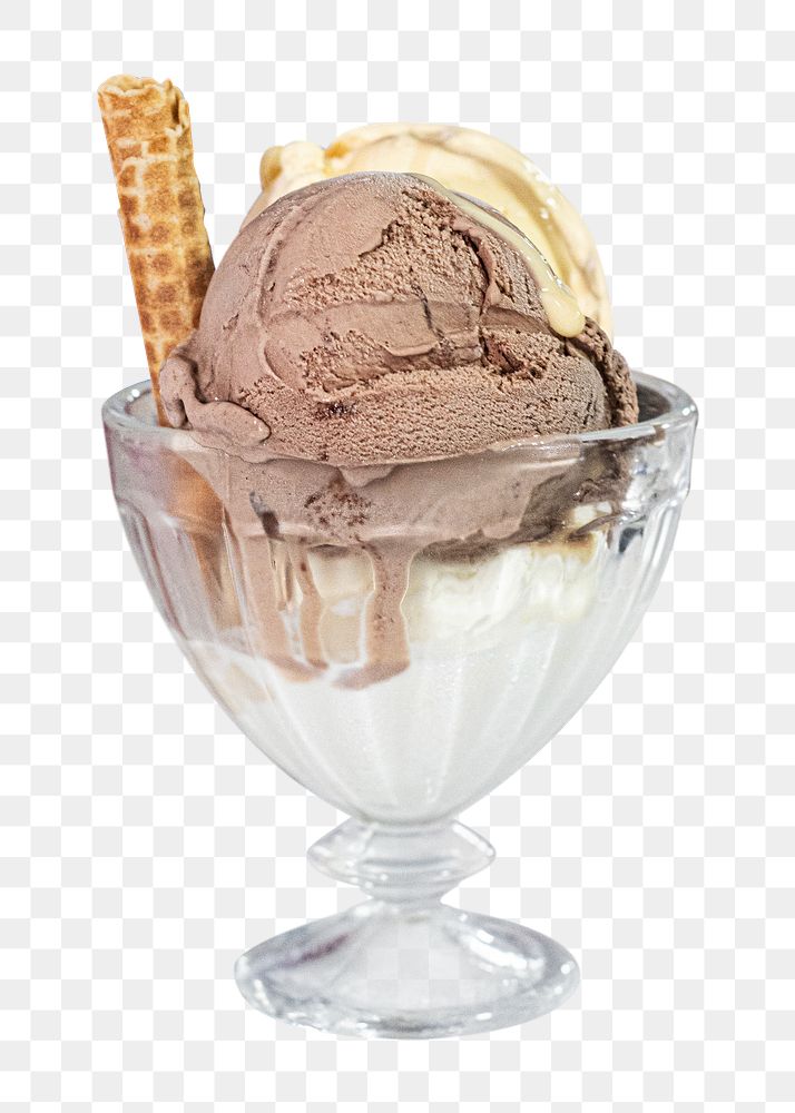 Ice-cream sundae dessert png sticker, transparent background