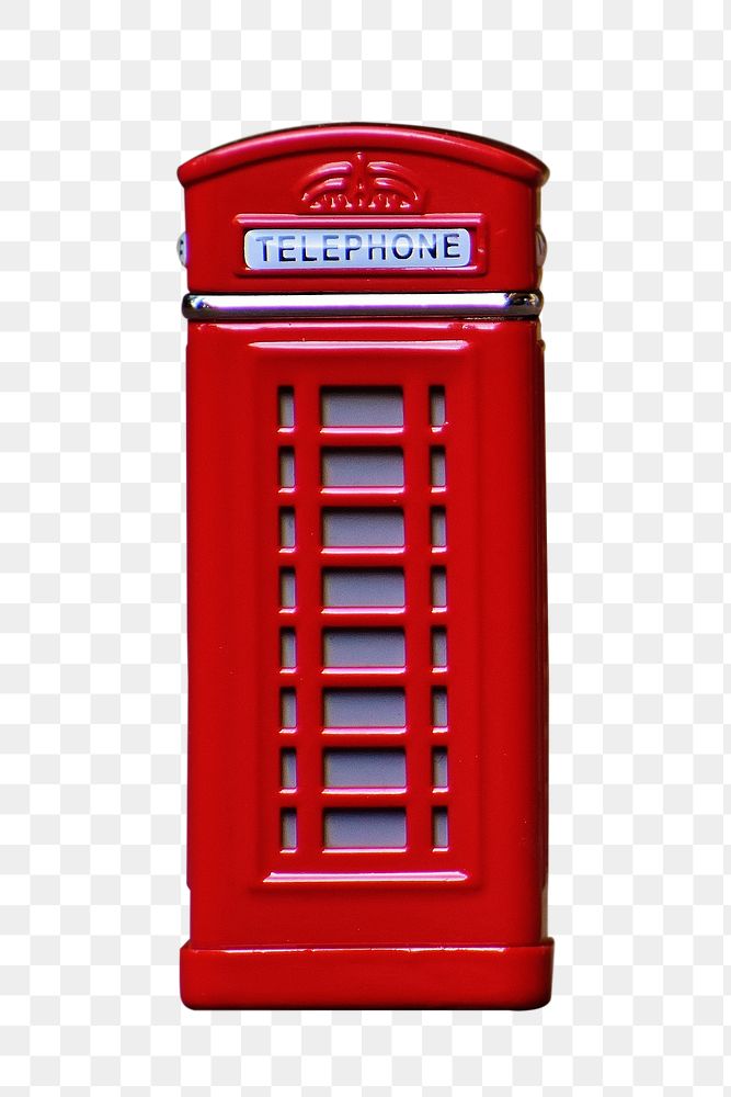 Red telephone box png sticker, transparent background