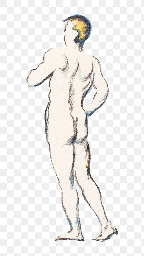 Png Cezanne’s Bathers sticker, post-impressionist portrait painting, transparent background.  Remixed by rawpixel.