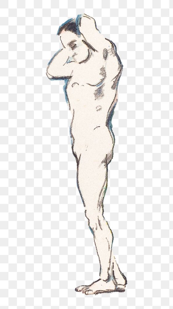 Png Cezanne’s Bathers sticker, post-impressionist portrait painting, transparent background.  Remixed by rawpixel.