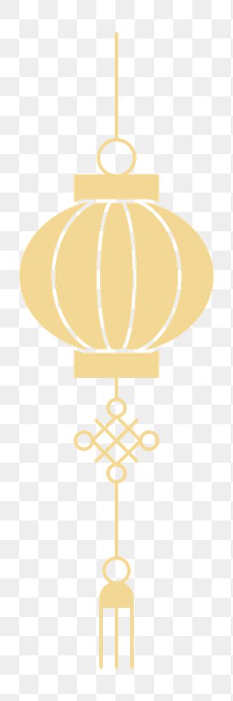 Gold Chinese lantern png sticker, transparent background
