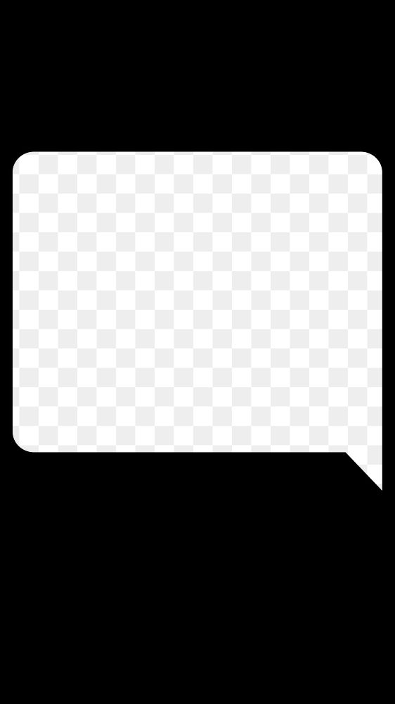Speech bubble png black frame sticker, transparent background