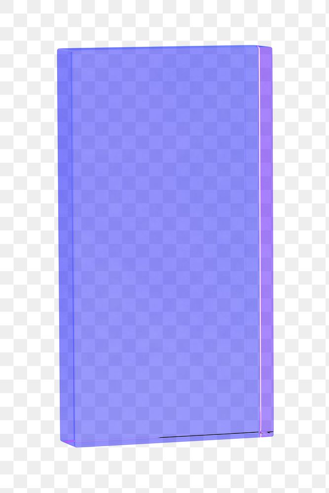 Transparent purple 3D rectangle png shape sticker