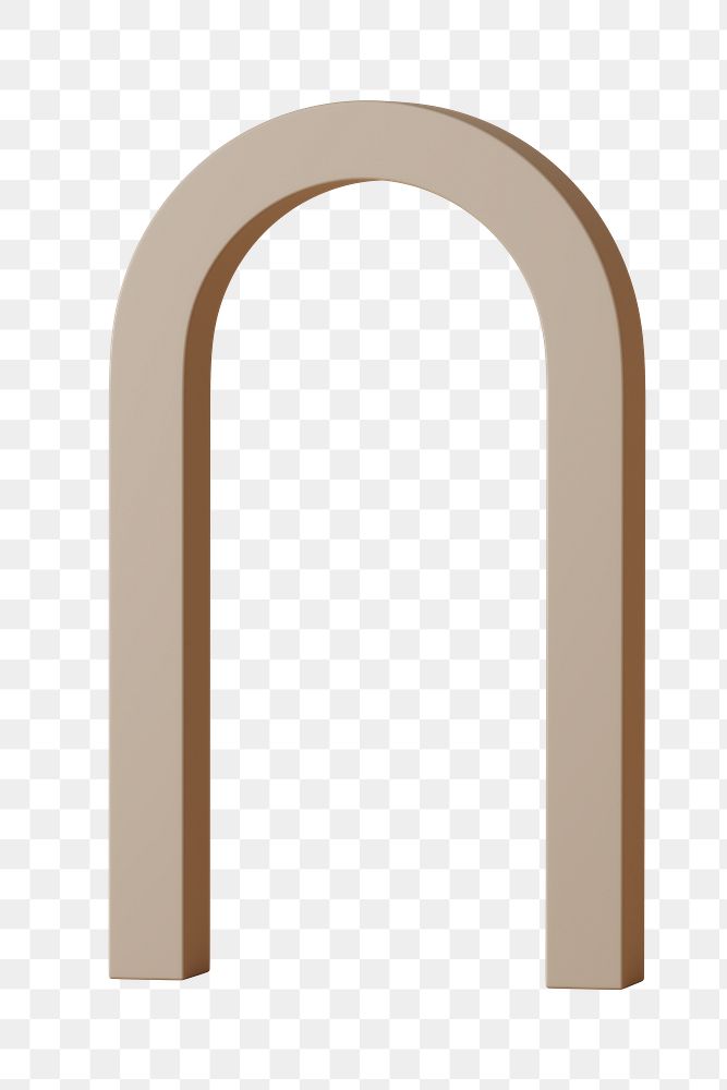 Brown arch shape png sticker, 3D element, transparent background